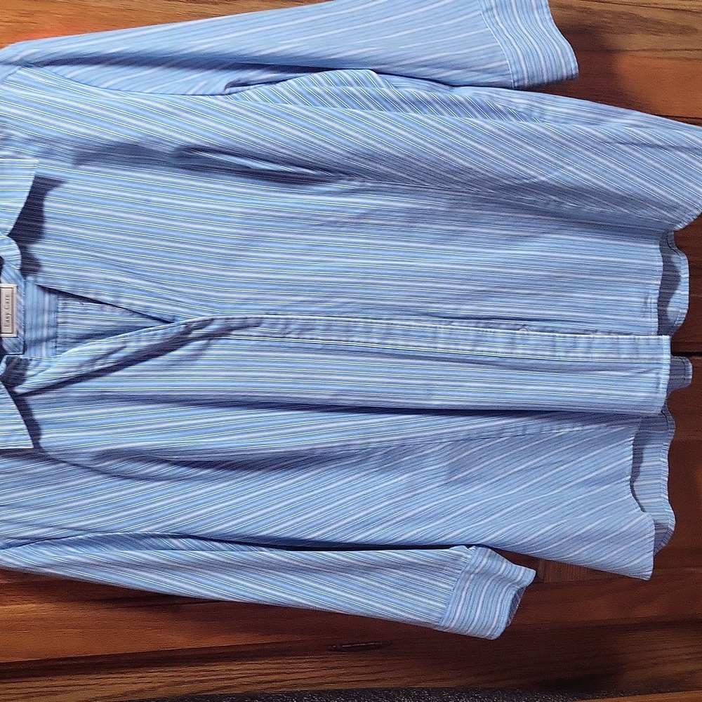 Lee Riders blue white button up size 1X easy care